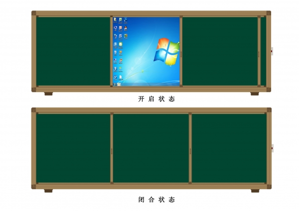 組合式推拉黑板（配電子白板）